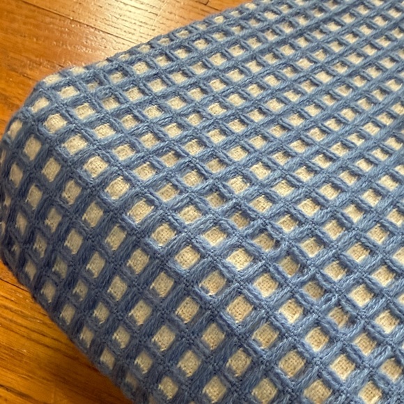Blue and White Checkered 2 Blanket Set NEW 5ft long by 4ft wide for each - Picture 2 of 9